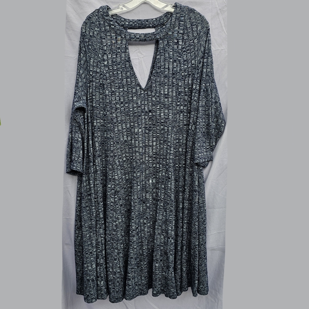 Torrid 3 blue Gray skater sweater dress